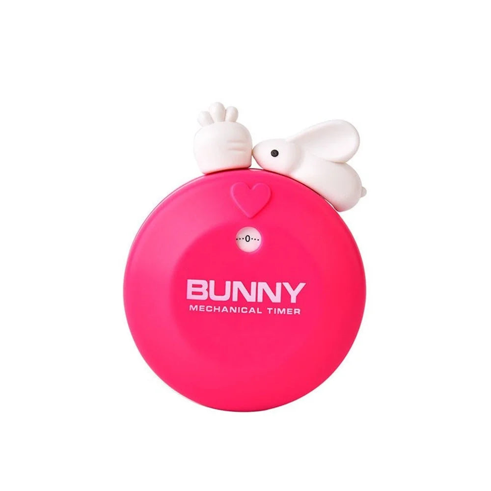 Kitchen Cooking Timer Rabbit Mechanical Manual Alarm Reminder - Pink - 1