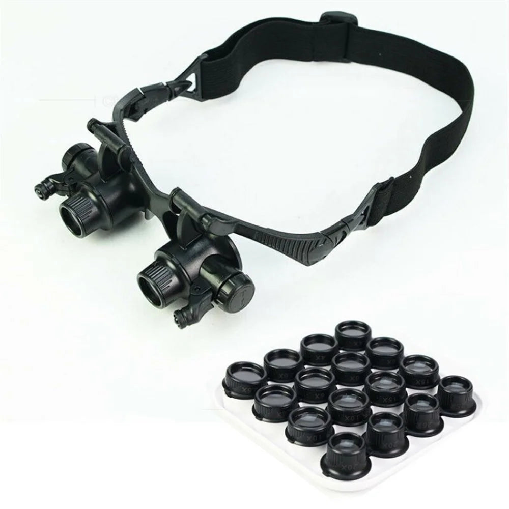 BEILESHI 9892G8KX Headband Magnifying Glasses with LED Lamp Electronic Product Repair Tool Jeweler Lighted Magnifier - 1