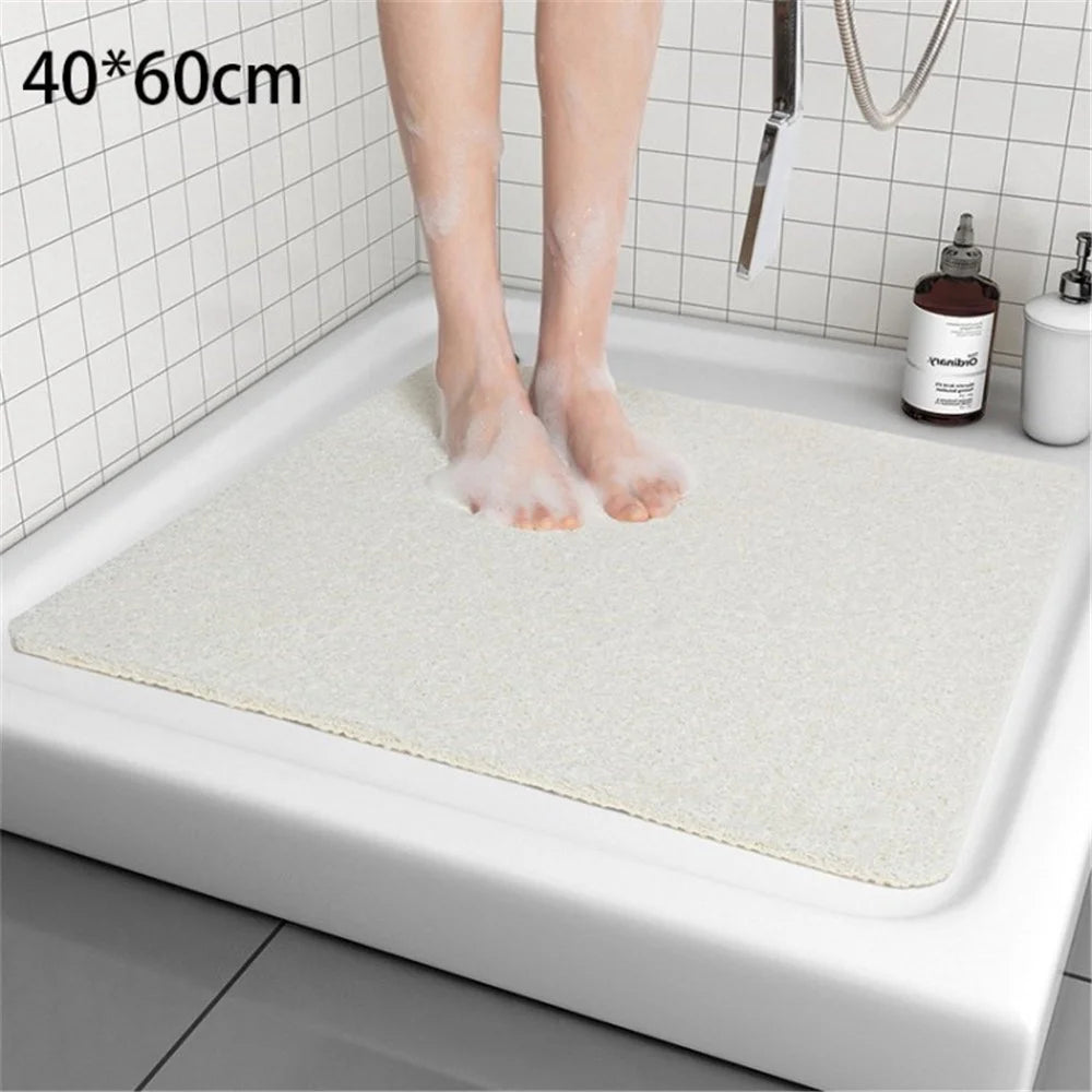 45x75cm Non-Slip Bathroom Shower Rug Carpet Durable Wear-Resistant PVC Bath Mat - White - 1