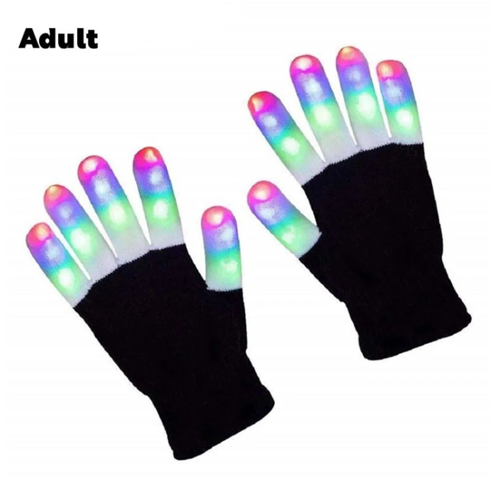 LED Gloves Light Up Flashing Gloves for Adults Halloween Christmas Birthday - 1