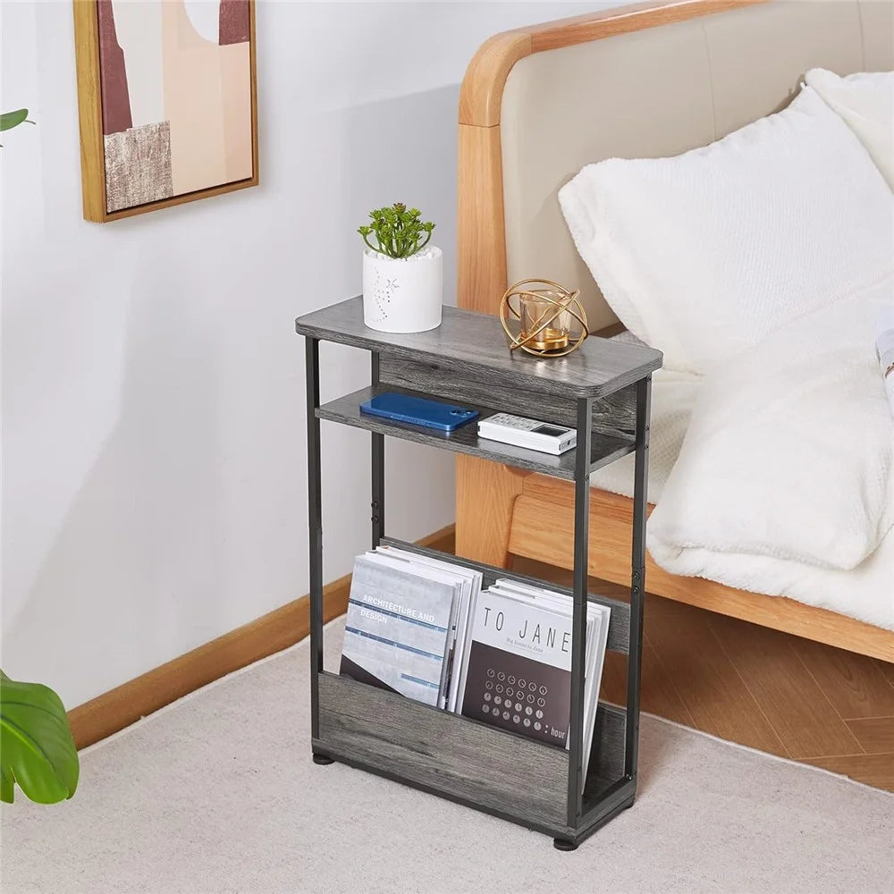 DULCII 3 Tier End Table Side Table Small Nightstand with Magazine Rack (MOQ: 300) - 2