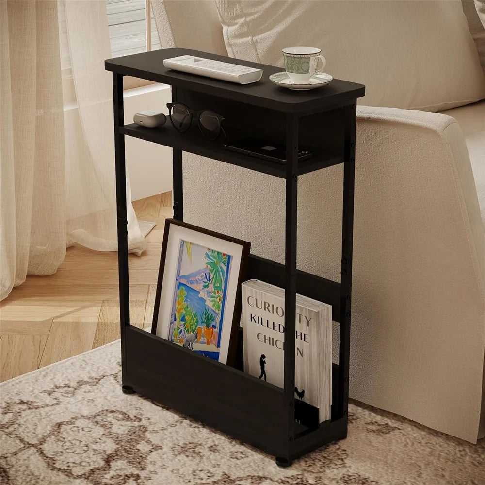 DULCII Small End Table with Magazine Holder Bedside Table for Living Room Bedroom (MOQ: 300) - 3