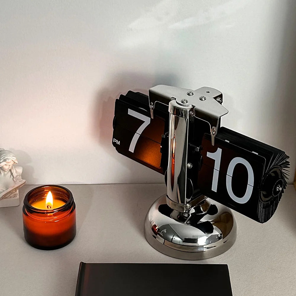 Balance Shaped Auto Flip Clock Home Office School Desktop Decorative Clock - 4