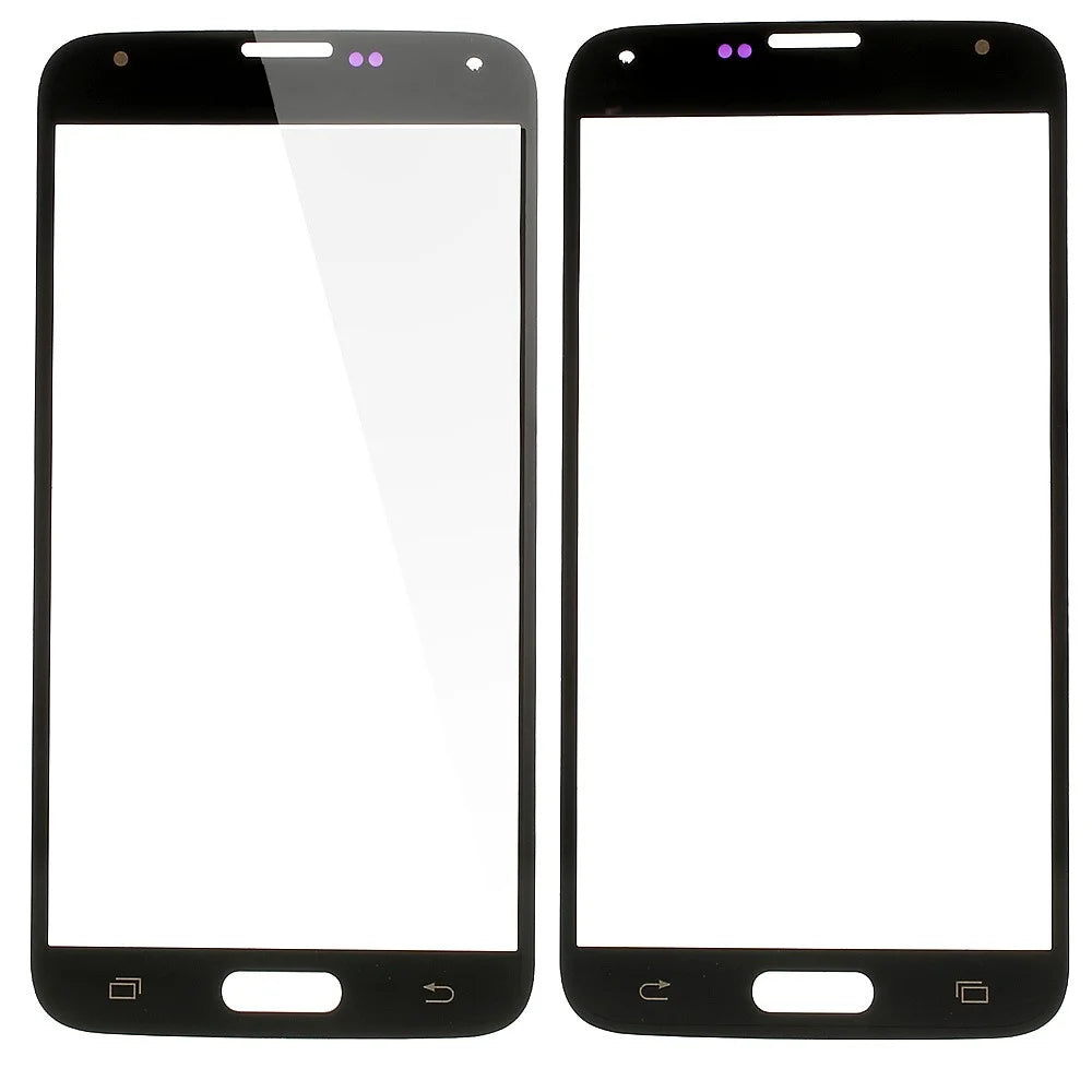 High Quality Front Outer Screen Glass Lens Repair Part for Samsung Galaxy S5 SV GS 5 - Black - 1