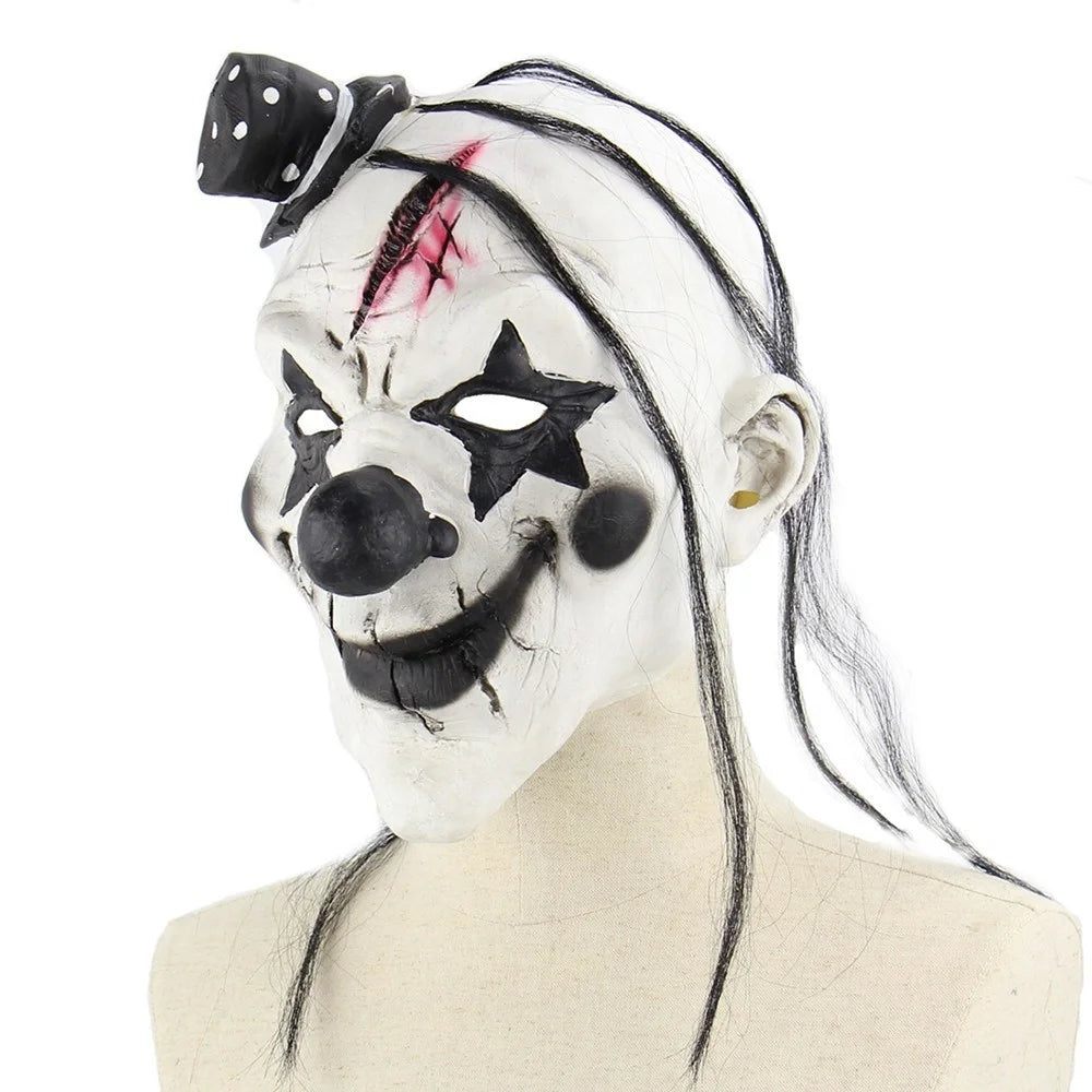 Full Head Creepy Clown Mask Made of Latex for Horror Effect - 5