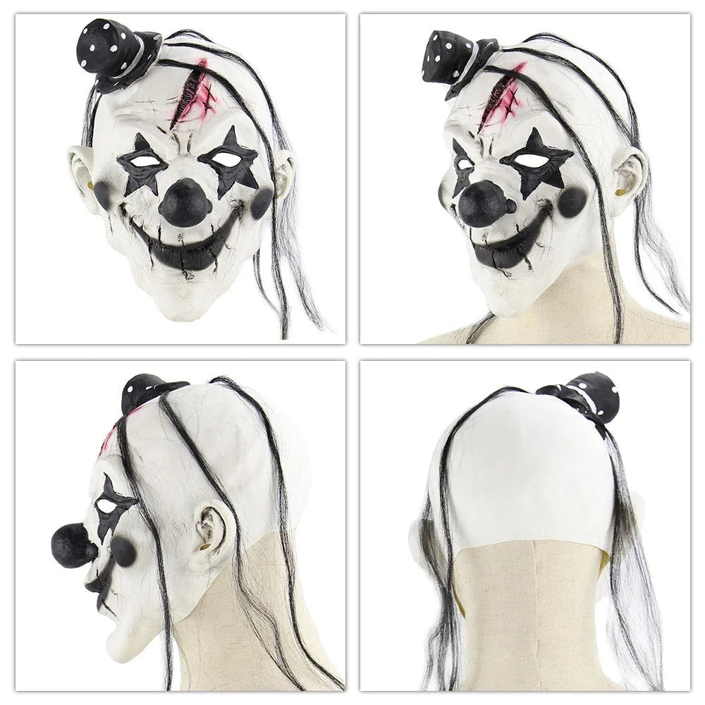 Full Head Creepy Clown Mask Made of Latex for Horror Effect - 6