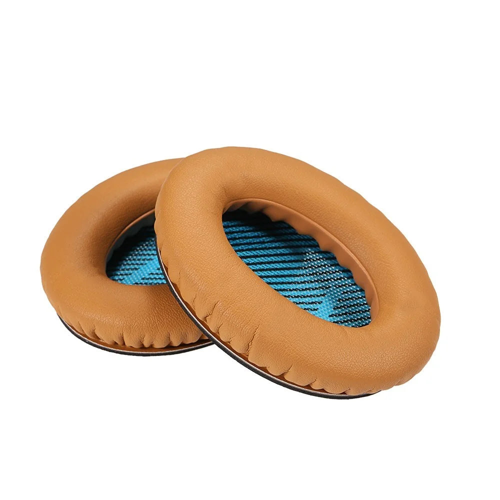 For Bose QuietComfort 25 15 QC2 QC15 AE2 AE2I AE2W QC25 Headphones Replacement Memory Foam Ear Pad Protein Leather Ear Cups Cushion Cover - Brown - 1