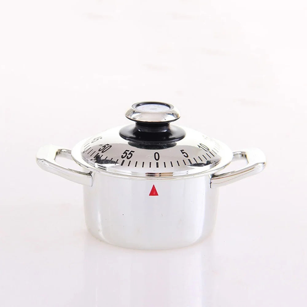 Stainless Steel Kitchen 60 Minutes Timer Clock Teapot Clockwork Cooking - Type 2 - 7