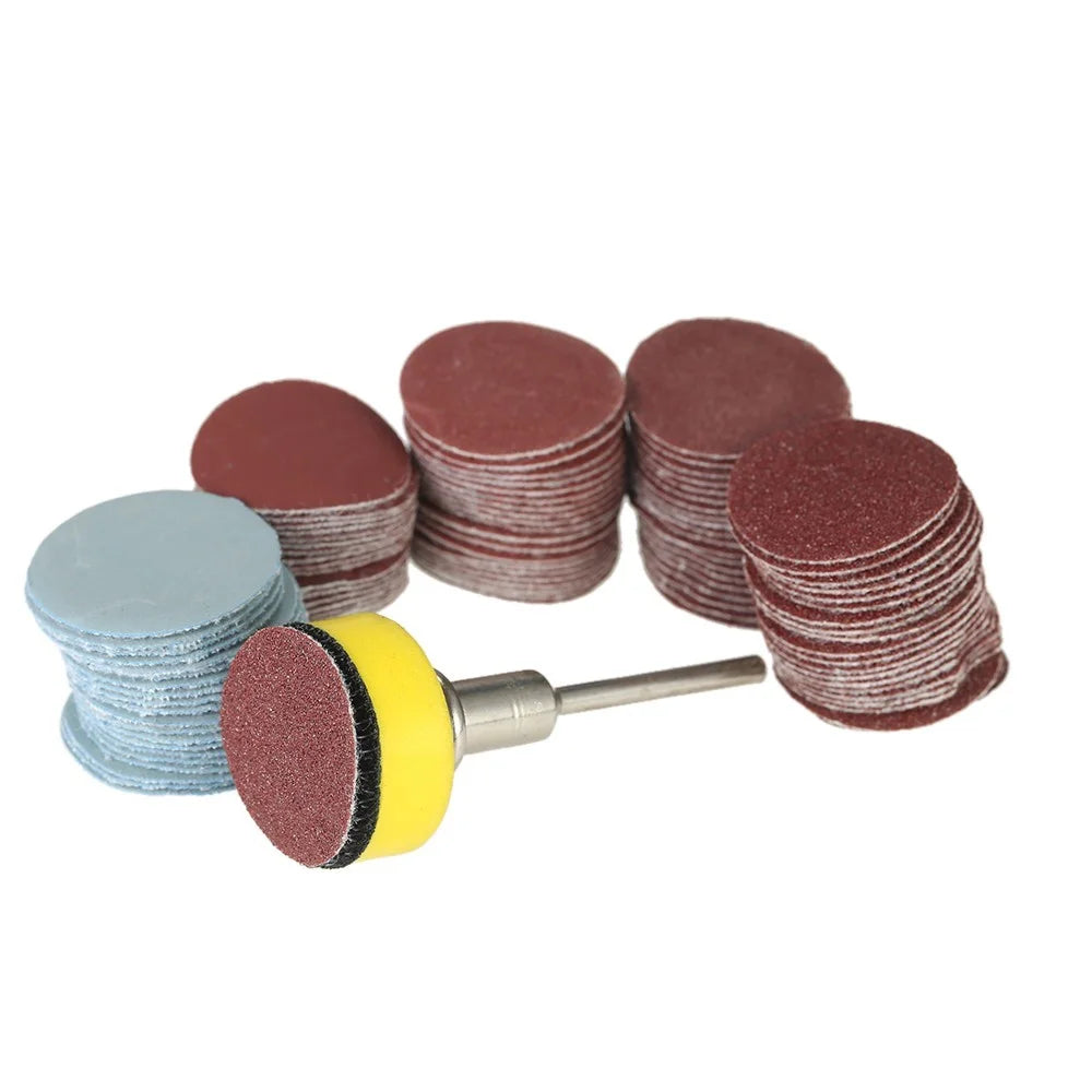 100Pcs 25mm 1 inch Sander Disc Sanding Disk for DIY grinding and polishing 100-3000 Grit Paper with 1 inch Abrasive Polish Pad Plate + 1/8 inch Shank Rotary Tool - 7