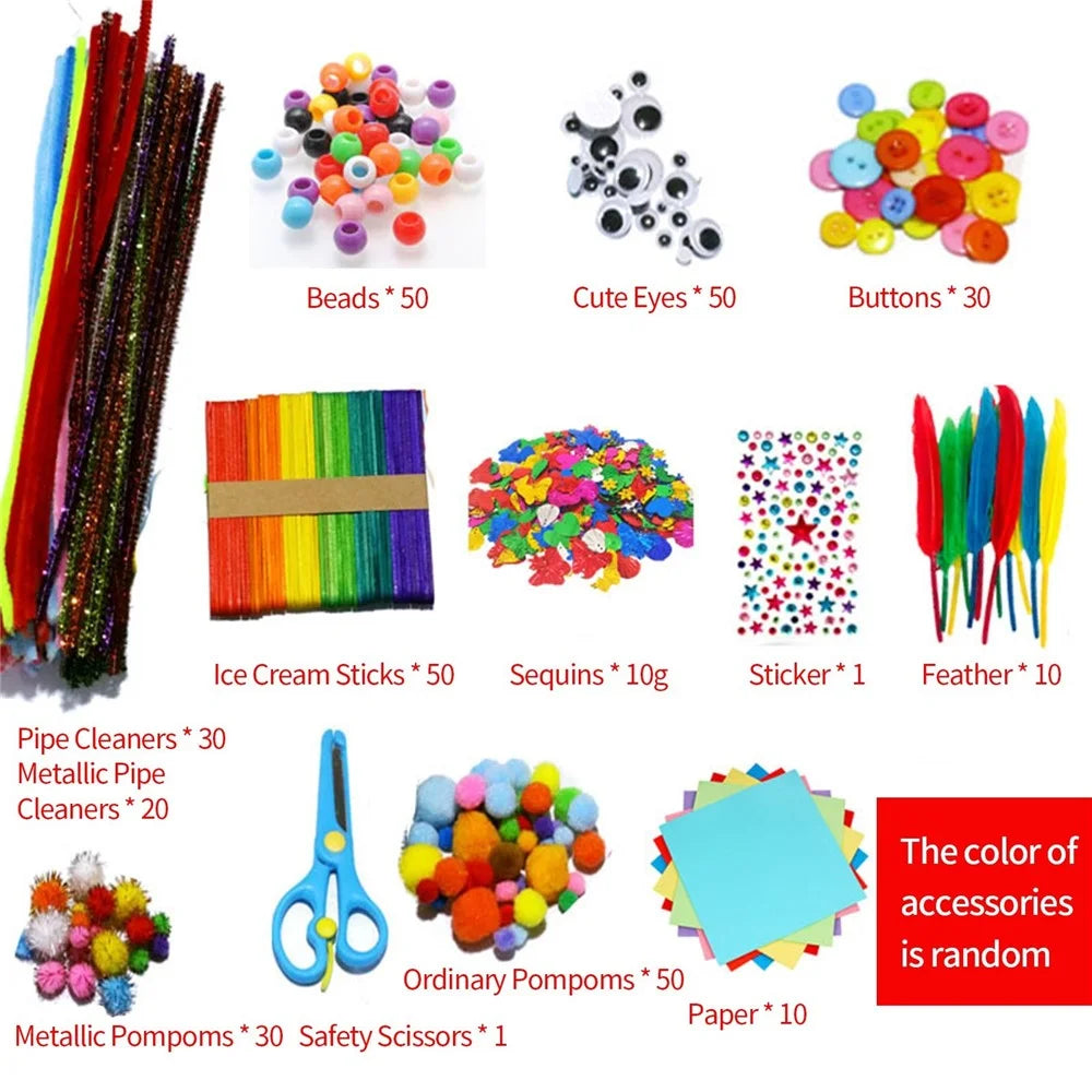 DIY Art and Crafts Supplies Kit Handmade Activity Craft Materials Educational Gift for Kindergarten School Students Home - 2