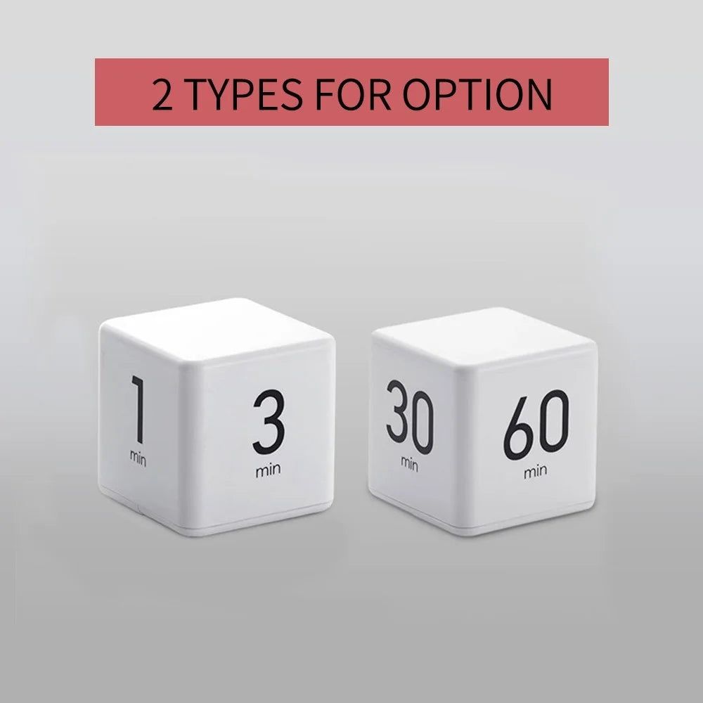Portable Cube Timer Digital Display Timer Countdown Alarm 1-3-5-10 Minutes Flip Timing Time Management for Study Sports Cooking Gaming Office - White/Style 1 - 7