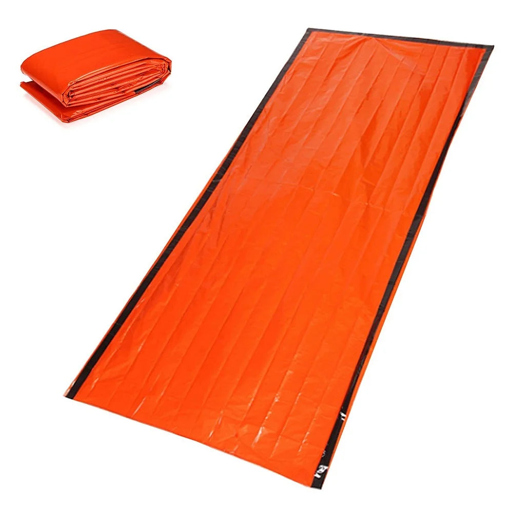 Emergency Survival Life Poncho Waterproof Camping Gear Outdoor Blanket Reusable Thermal Poncho Raincoat with Sleeping Bag - Type 1 - 5