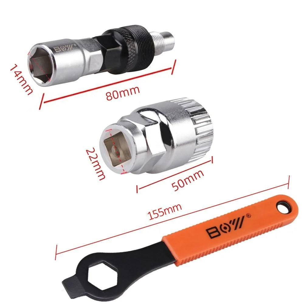 Bike Crank Extractor Puller Bottom Bracket Remover with 16mm Spanner Wrench Bike Repair Tool Kit - 6