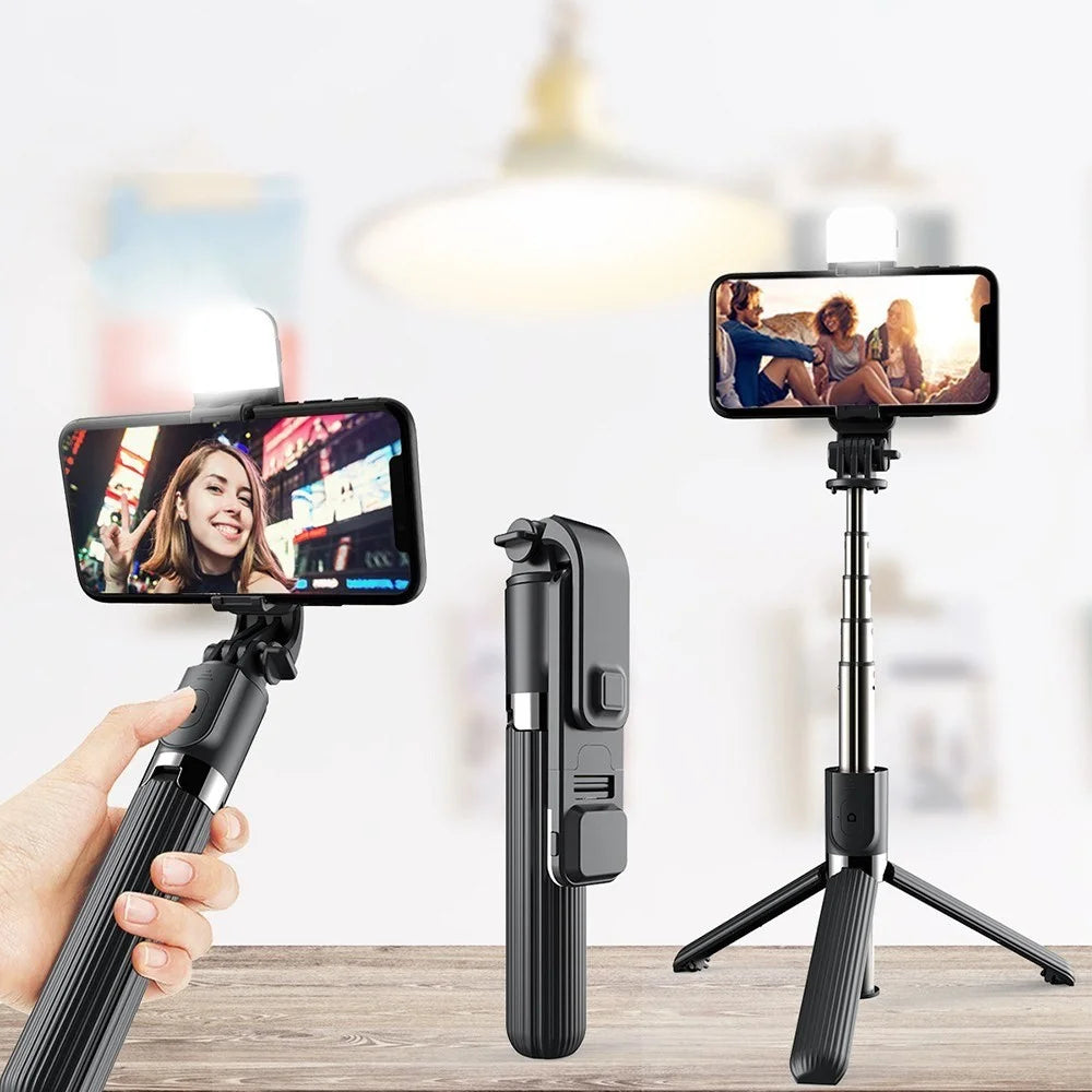 Selfie Stick 33-inch Aluminum Alloy Selfie Stick Phone Tripod with Remote Shutter for iPhone Android Phone, Portable, Lightweight - 3