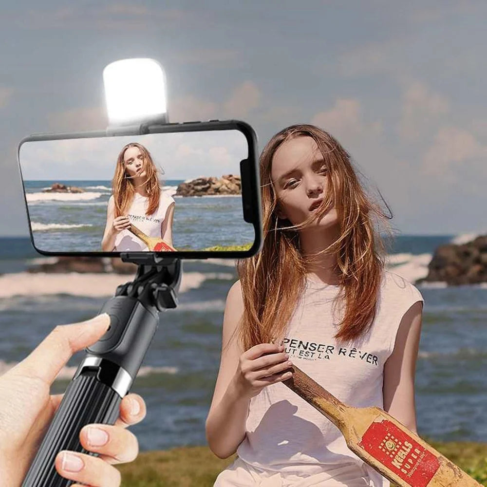Selfie Stick 33-inch Aluminum Alloy Selfie Stick Phone Tripod with Remote Shutter for iPhone Android Phone, Portable, Lightweight - 6