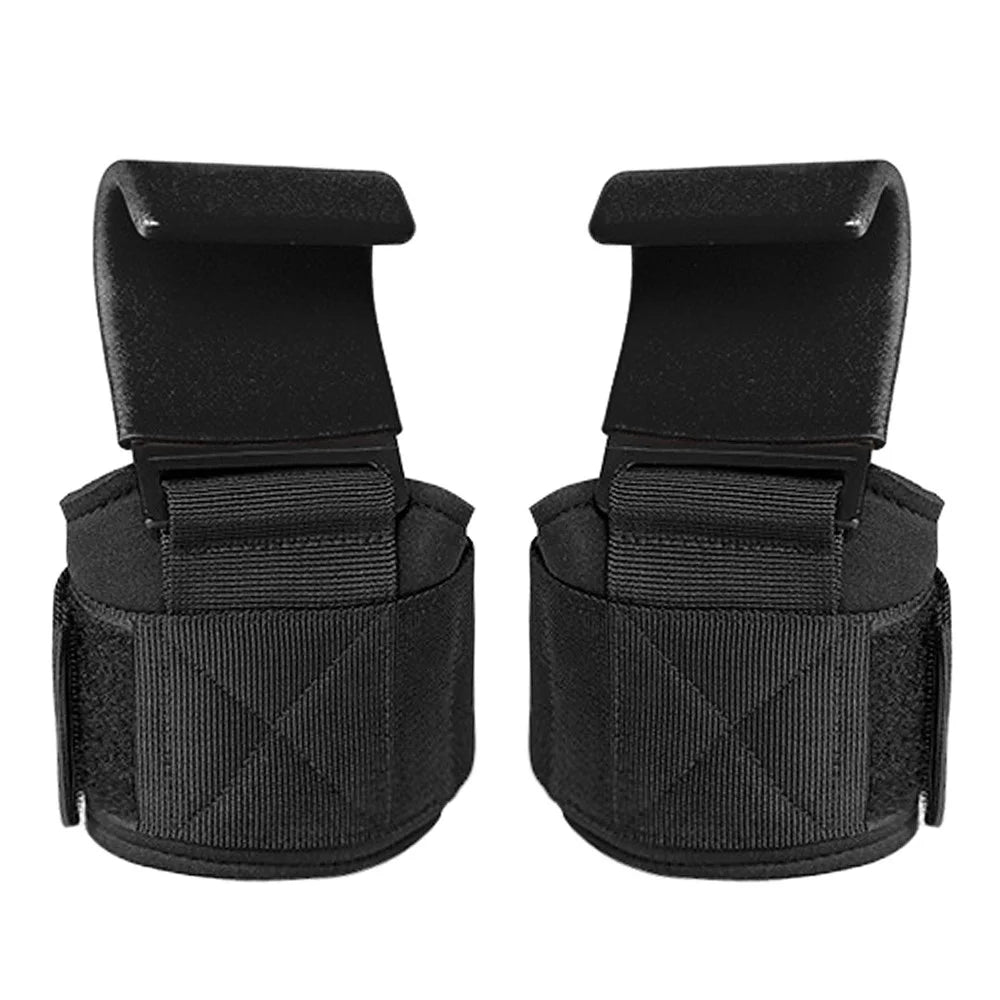 Weight Lifting Hooks Heavy Duty Lifting Wrist Straps Dumbbells Weightlifting Sports Gloves and Grip Pads for Deadlift Powerlifting Pull Up Bar - Black - 1