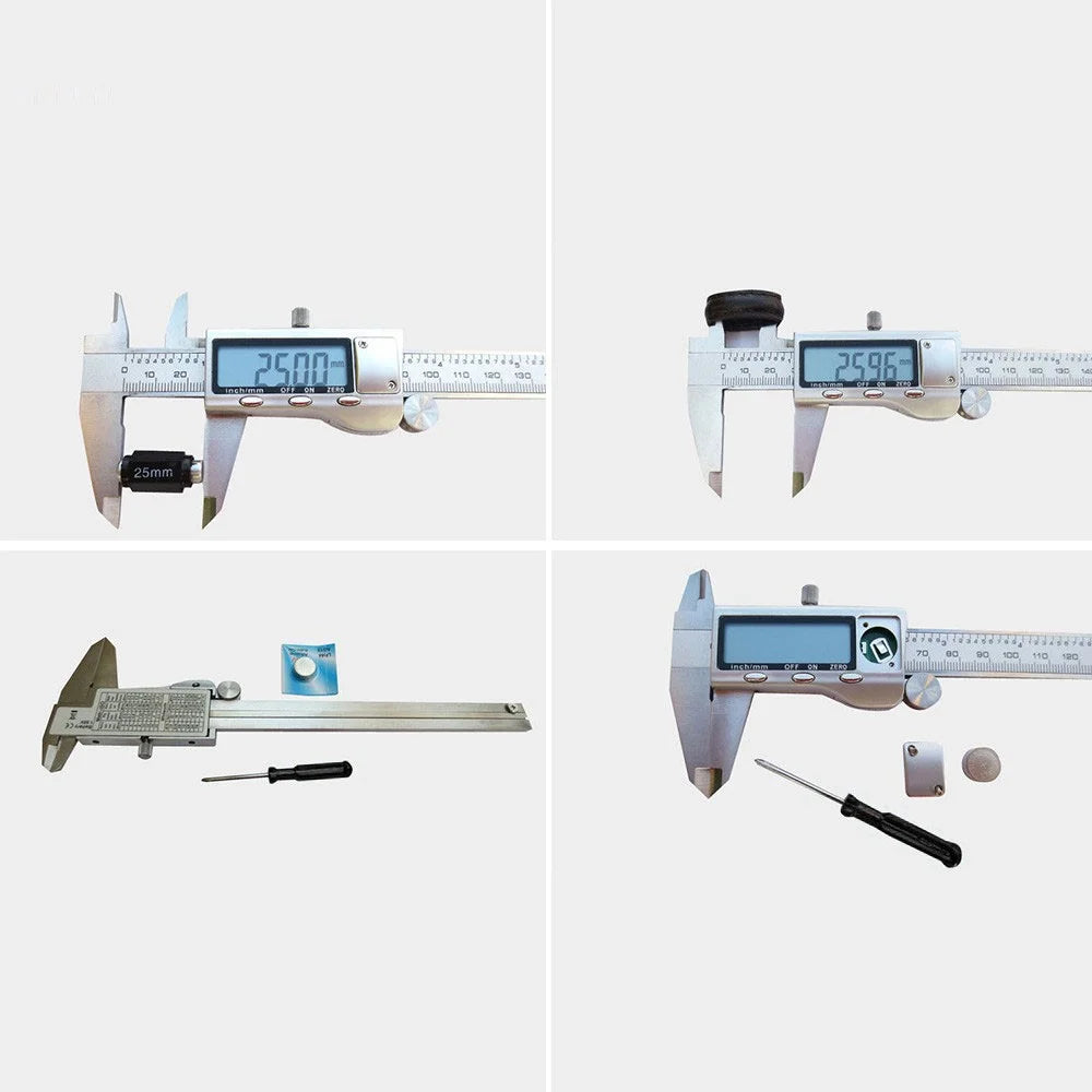 Electronic Digital Vernier Caliper 150mm Metric Wear-resistant Stainless Steel Measuring Tool for Inside Outside Depth Length Height and Thickness Measurements - 3