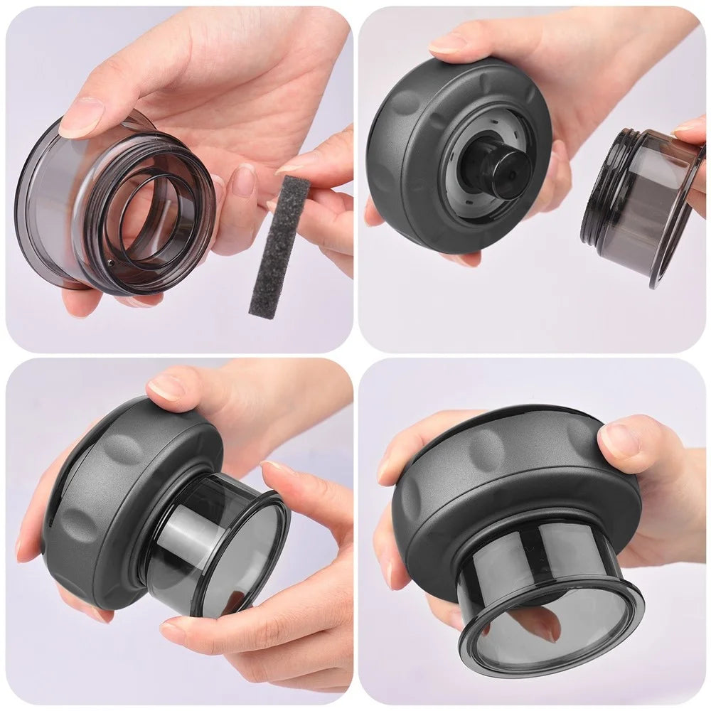 Smart Cupping Therapy Massager with Red Light 6 Model Electric Heat Cupping Device Wireless Vacuum Scraping Negative Pressure Suction Device Gua Sha Cellulite Massage Tool - Black - 5