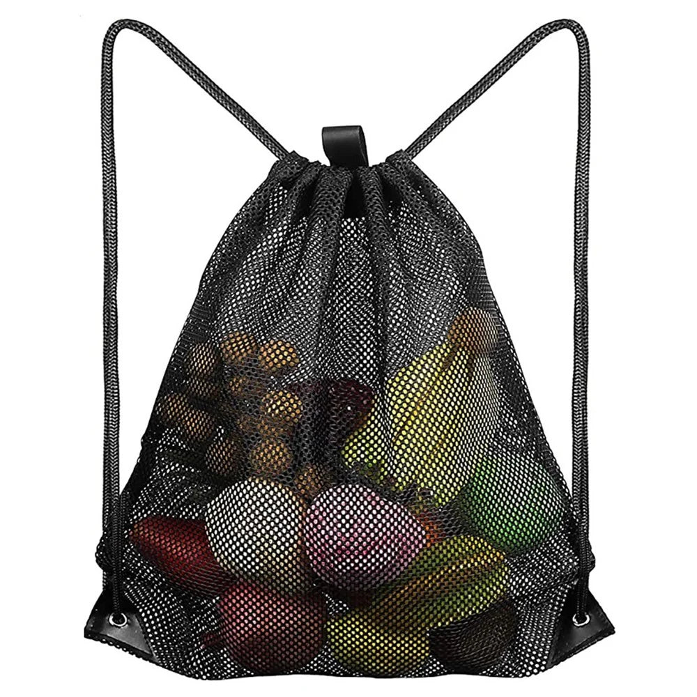 Mesh Drawstring Bag Adjustable Strip Backpack Sport Gym Equipment Storage Bag Swimming Pool Bag Organizer - 1