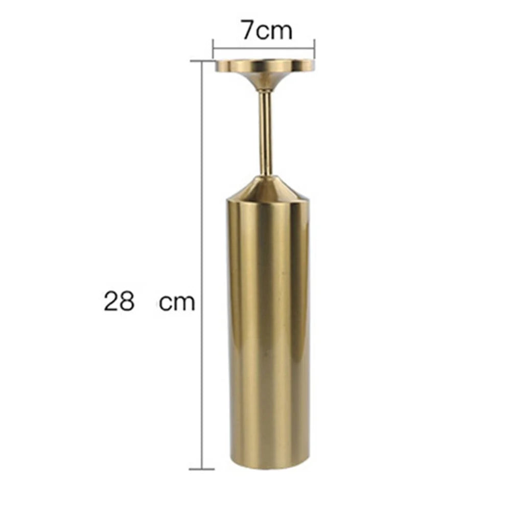 Candlestick with Long Pole Metal Pillar Candlelight Dinner Romantic Candle Holder Home Decor - 5