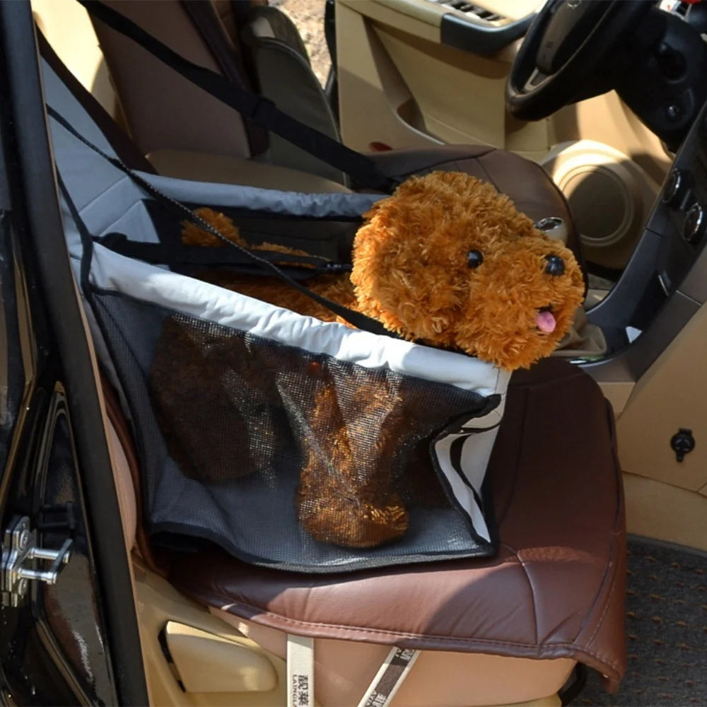 New Folding Pet Dog Cat Car Seat Safe Travel Carrier Kennel Puppy Handbag - Grey - 2
