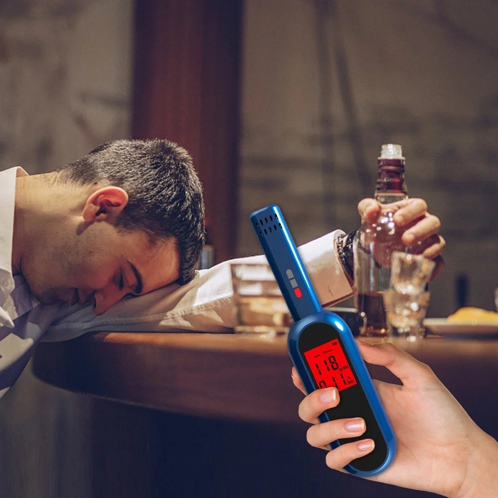 Portable Breath Alcohol Tester with LCD Screen Digital Breathalyzer Blowing Alcohol Tester Hand-held Drunk Driving Detection Gauge Battery Powered (No FDA, BPA-Free) - 2