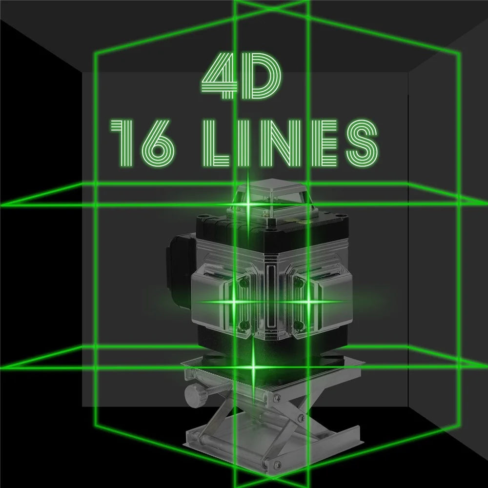 Laser Level 16 Lines Green Laser Level 3-degree Self Leveling Tool with Horizontal and Vertical Oblique Line - EU Plug - 6