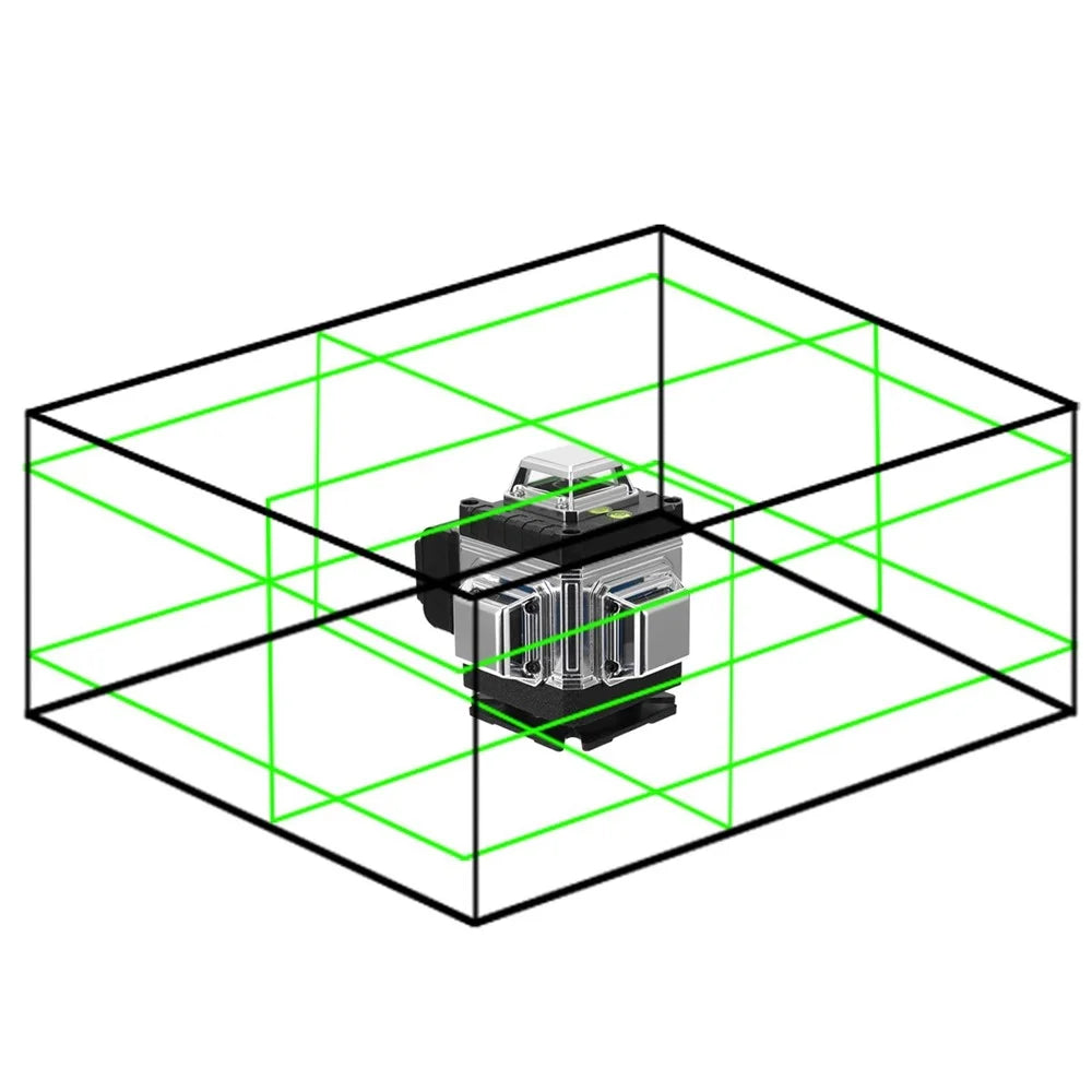 Laser Level 16 Lines Green Laser Level 3-degree Self Leveling Tool with Horizontal and Vertical Oblique Line - EU Plug - 7