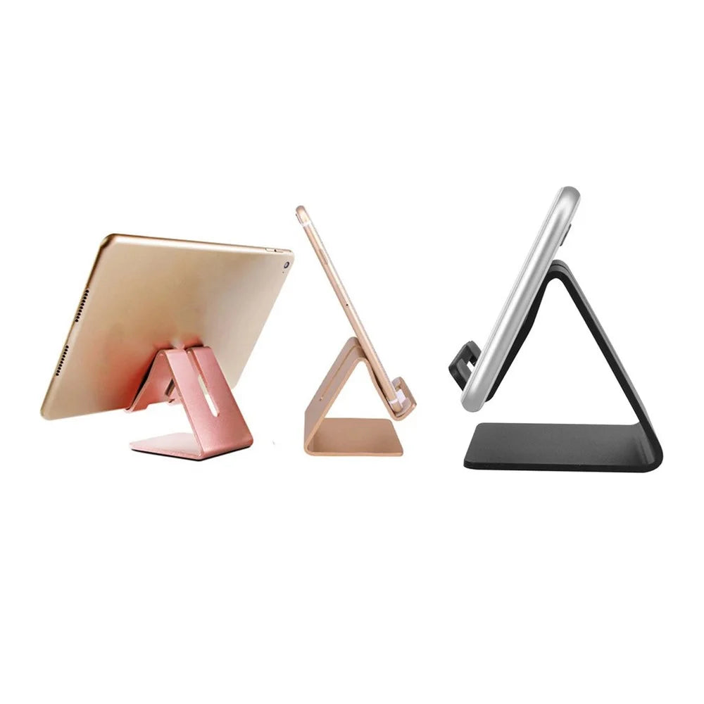 Universal Mobile Phone Holder Stand Aluminium Alloy Tablet Desk Holder - Black - 7