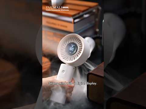YESIDO YF20 Foldable Handheld Fan with LED Display 3600mAh Rechargeable 100-Speed Control Portable Cooling Fan - White