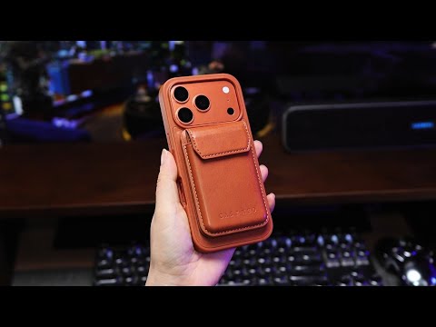 CASENEO For iPhone 18 Pro / 17 Pro Magnetic Case PU Leather PC Phone Cover with Detachable Card Holder Kickstand Compatible with MagSafe - Purple