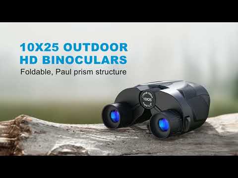 APEXEL 10X25 HD High Power Outdoor Folding Telescope 16mm Eyepiece Portable Binoculars with FMC Coated for Bird Watching Concert Hunting