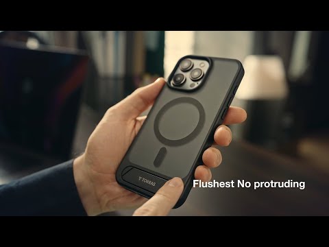 TORRAS Ostand L1 Series For iPhone 15 Pro Max Case Kickstand TPU+PC Phone Cover Compatible with MagSafe - Black