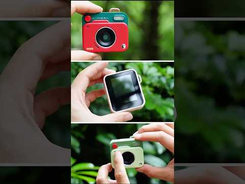 Y6000 Mini Keychain Retro Camera HD 1080P 48MP Tiny Pocket Size Photo Video for Travel Study Recording - Khaki