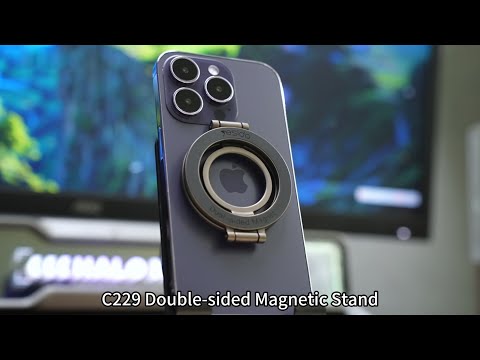 YESIDO C229 Double Sided Magnetic Phone Stand 360 Degree Rotation Foldable Ring Bracket
