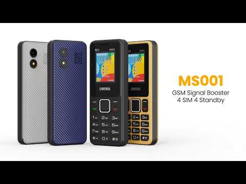 UNIWA MS001 2G Feature Phone 4 SIM Cards 4 Standby 1.77 Inch TFT Screen Signal Booster Keypad Phone - Black