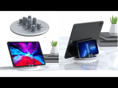 R-JUST RJ-BJ15 Multifunctional Mobile Phone Tablet Holder Stand Adjustable Desktop Round Disk Storage Base