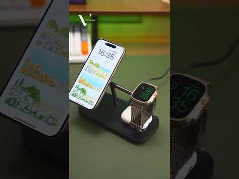 T255 3 in 1 Qi2 Magnetic Wireless Charging Station 15W Fast Charging Stand for Phone/Earbuds/Smart Watch - Black