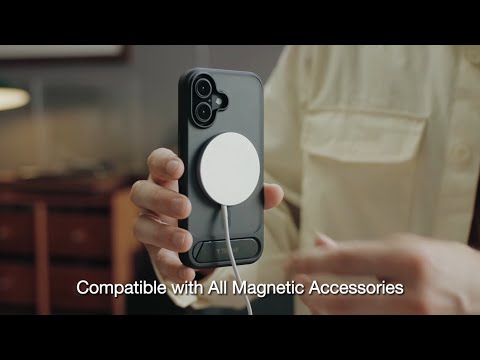 TORRAS Ostand L1 Series For iPhone 16 Case Kickstand TPU+PC Phone Cover Compatible with MagSafe - Transparent