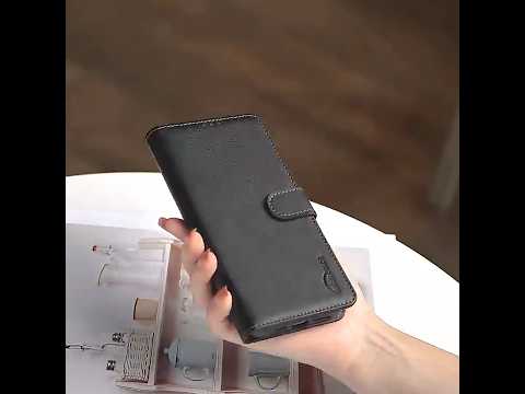 BINFEN COLOR For iPhone 18 Pro / 17 Pro Leather Case BF32 Wallet RFID Blocking Phone Cover - Black