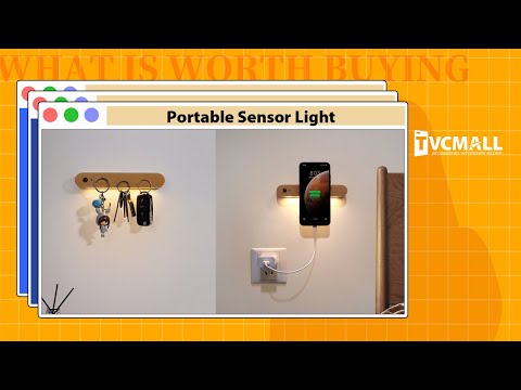 NO-HB012 Rechargeable Wooden Sensor Night Light LED Bedroom Wall Night Lamp Magnetic Key Holder Cabinet Door Hanging Lamp