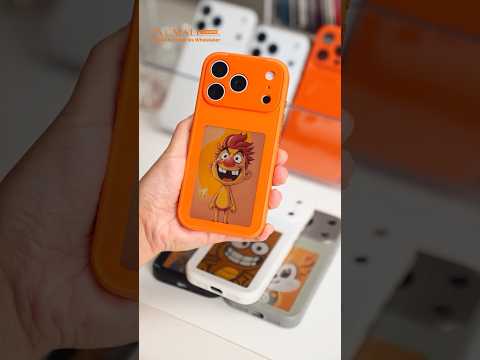 For iPhone 17 Smart E-Ink Phone Case 4 Color HD 4 inch Display NFC DIY Customized Screen - Orange