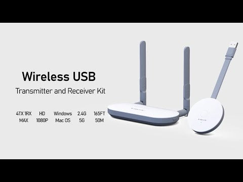 LEMORELE G60 2.4G / 5G Dual Band USB-A Wireless Presentation System 1080P HD Video Transmitter Receiver Set