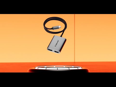 LEMORELE H20 USB-C to Dual HD Hub Adapter 2 in 1 Docking Station Support 4K / 30Hz Display for Windows / MacOS