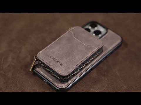 LC.IMEEKE L6 For iPhone 18 Pro / 17 Pro Magnetic Case Detachable Zipper Wallet Leather Coated PC + TPU Phone Cover - Black