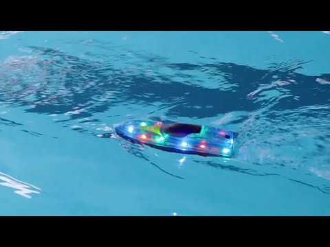 V555 2.4G RC Boat with 1 Battery High Speed Remote Control Racing Speedboat with LED Light for Children Toy - Blue