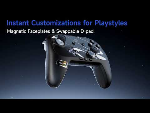 EASYSMX S10 Game Controller for Nintendo Switch 2 / 1 / Android / iOS One Key Wake Up Gamepad with RGB Light - Black