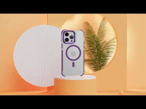 For iPhone 17e / 16e Clear Phone Case with Lens Kickstand Cover Compatible with MagSafe - Orange