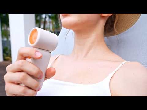 C06 Portable USB Rechargeable Mini Fan High Speed 100 Levels Adjustment Digital Display Handheld Fan - White