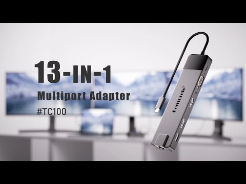 LEMORELE TC100 13 in 1 USB-C Hub Adapter Multi-Port Docking Station with HD / VGA / Ethernet / USB / TF Card Slots for Laptop / PC